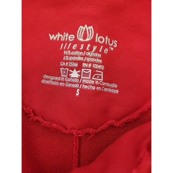 White Lotus Jersey‎ Stretch Blazer Rolled Hem Pockets Wood Metal Buttons Small - Picture 7 of 14